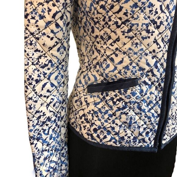 hinge Quilted Blue Patterned Blazer Size XS - Picture 5 of 14
